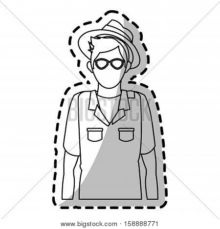 Toruist man icon. Travel trip vacation and tourism theme. Isolated design. Vector illustration