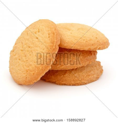 stacked short pastry cookies isolated on white background