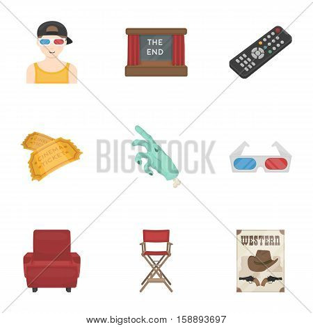 Films and cinema set icons in cartoon style. Big collection of films and cinema vector symbol stock