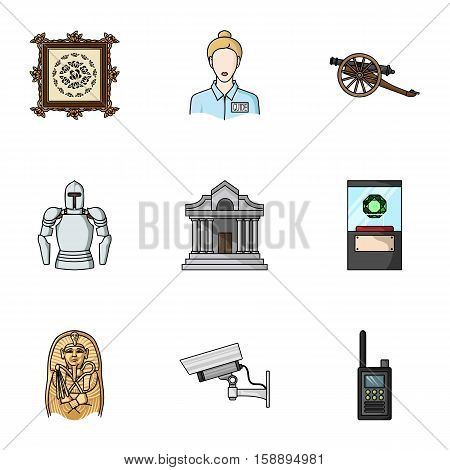 Museum set icons in cartoon style. Big collection of museum vector symbol stock