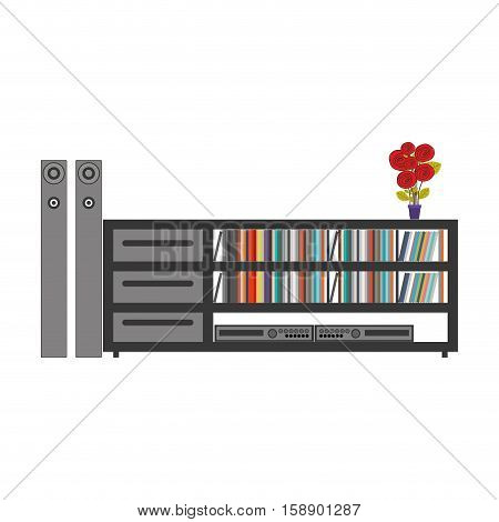 silhouette color with stero sound entertainment system vector illustration