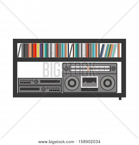 silhouette color with stero sound entertainment system vector illustration
