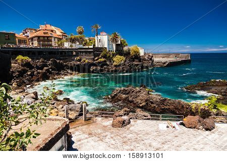 the seafront near the beach of San Telmo in Puerto de la Cruz Tenerife Spain