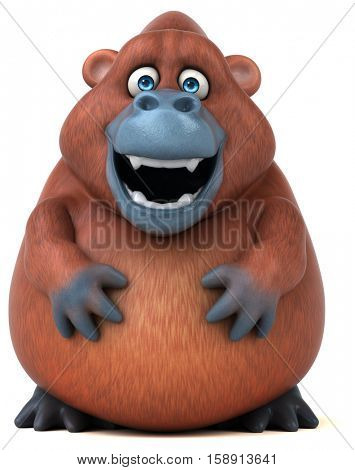 Fun Orangutan - 3D Illustration