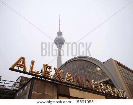 Alexanderplatz Station With The Tv Tower On The Background