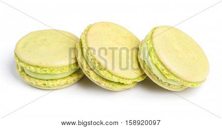 Tasty macaroons isolated on white background