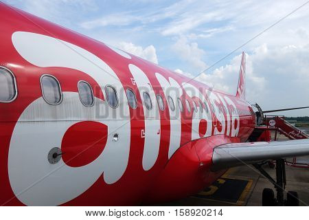Close-up On Thai Air Asia Engine