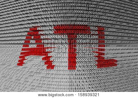 ATL in the form of binary code, 3D illustration