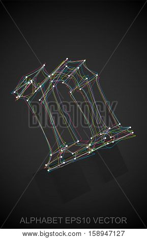 Abstract illustration of a Multicolor sketched 0 with Reflection. Hand drawn 3D 0 for your design. EPS 10 vector illustration.