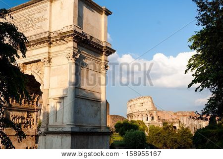 Arch of Titus on the Via Sacra Rome Italy