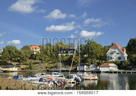 Summer at the harbor in Nynashamn - Sweden.