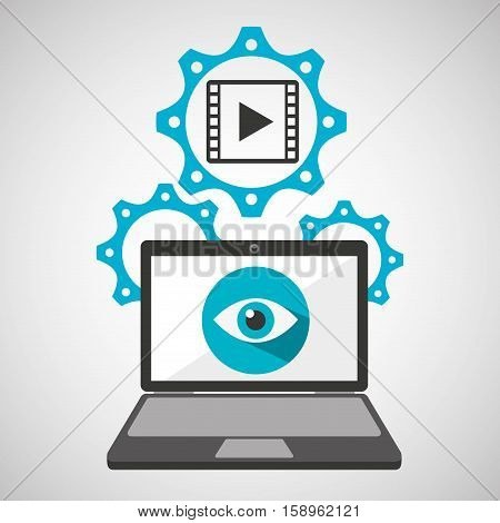 computer security film movie social network concept vector illustration eps 10