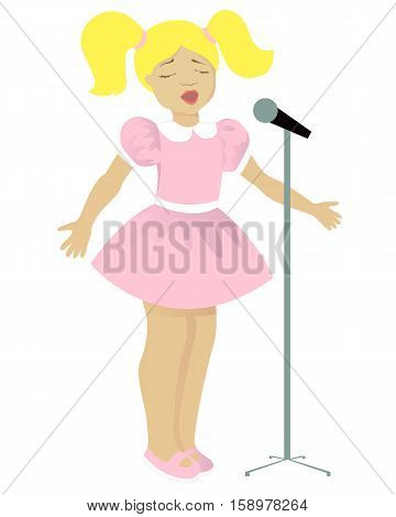 Little talented girl sign vector illustration isolated on white