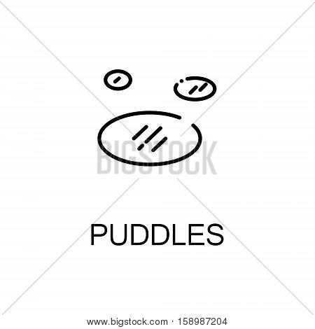 Puddles flat icon. Single high quality outline symbol of spring for web design or mobile app. Thin line signs of puddles for design logo, visit card, etc. Outline pictogram of puddles