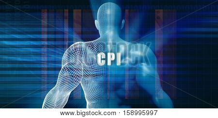 Cpi as a Futuristic Concept Abstract Background 3D Illustration Render