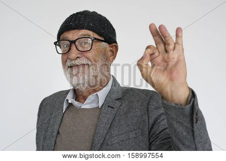 Man Cheerful Studio Portrait Concept