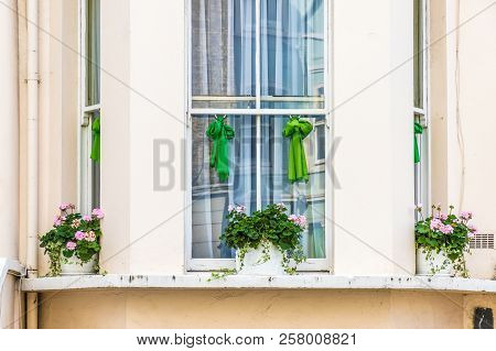 Notting Hilll London. August 2018. A View Of The Grenfell Tower Memeorial Bands On Display In Nottin