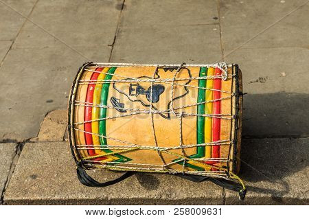 Notting Hilll London. August 2018. A View Of A Drum During Carnival In Notting Hill In London