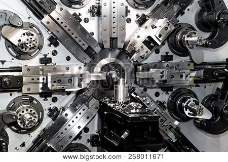 High Precision Automotive And Industrial Spring Making Machine In Industry Factory. Smart Industry F