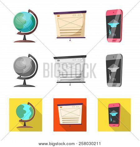 Vector Design Of Education And Learning Symbol. Collection Of Education And School Vector Icon For S