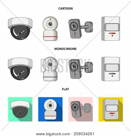 Isolated Object Of Cctv And Camera Symbol. Collection Of Cctv And System Vector Icon For Stock.