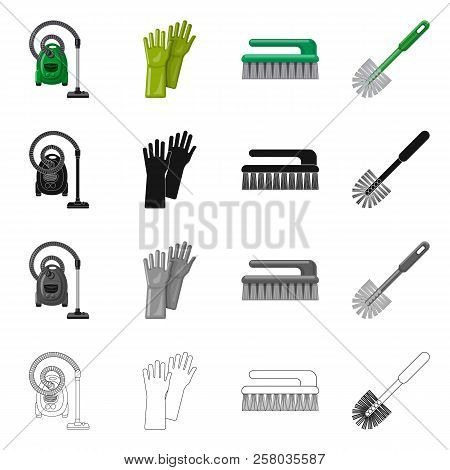 Vector Illustration Of Cleaning And Service Icon. Collection Of Cleaning And Household Vector Icon F