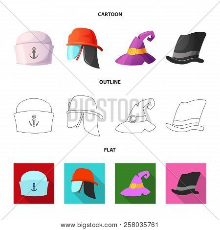 Vector Design Of Headgear And Cap Logo. Collection Of Headgear And Accessory Stock Vector Illustrati
