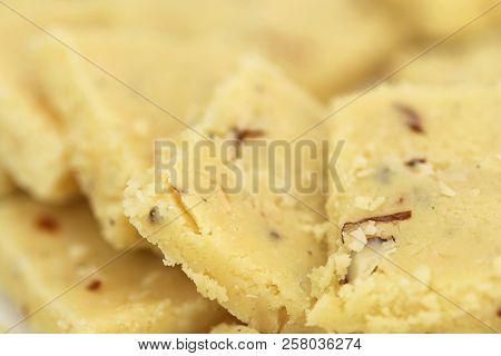 Close Up Of Some Tasty Almond Barfi