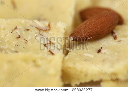 Close Up Of Some Tasty Almond Barfi