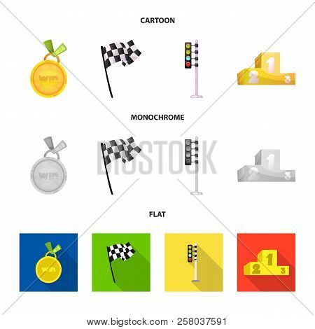 Vector Design Of Car And Rally Icon. Collection Of Car And Race Vector Icon For Stock.