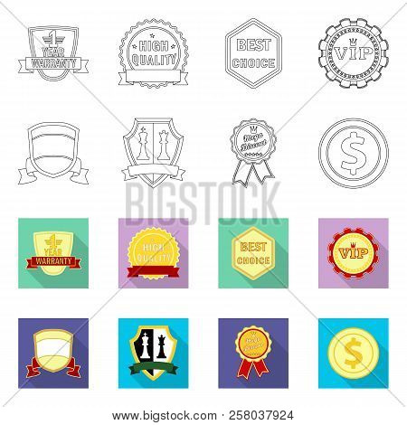 Vector Design Of Emblem And Badge Logo. Set Of Emblem And Sticker Stock Symbol For Web.