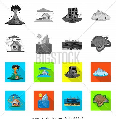 Vector Design Of Natural And Disaster Symbol. Collection Of Natural And Risk Stock Vector Illustrati