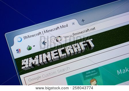 Ryazan, Russia - September 09, 2018: Homepage Of 9 Minecraft Website On The Display Of Pc, Url - 9mi