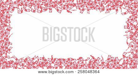 British Pound Notes Falling. Small Gbp Bills On White Background. United Kingdom Money. Beautiful Ve