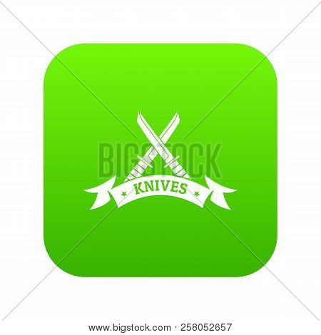 Knive Shop Icon Green Isolated On White Background