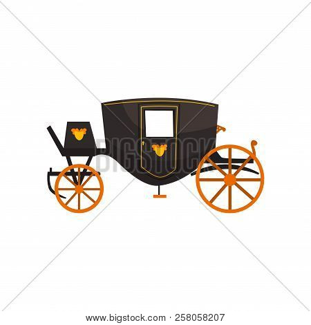 Retro Carriage, Vintage Transport Vector Illustration On A White Background