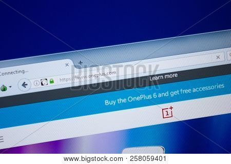 Ryazan, Russia - September 09, 2018: Homepage Of One Plus Website On The Display Of Pc, Url - Oneplu