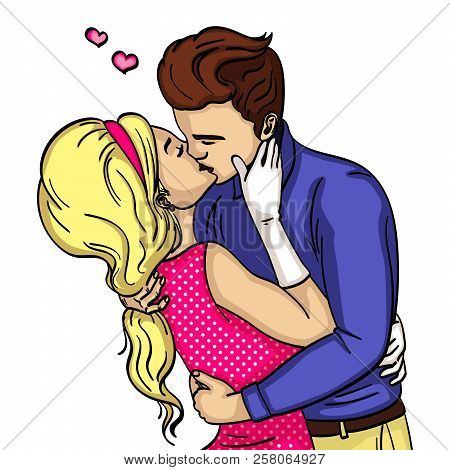 Feeling Of Love. The Guy With The Girl Passionately Kisses. Object On A White Background Raster Of P