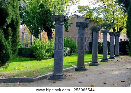 Roman Columns In Zamora, Castilla And Leon. Spain