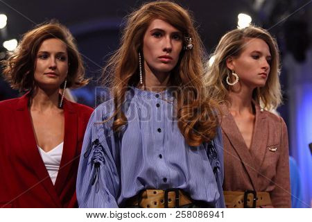Kyiv, Ukraine - September 3, 2018: Models Present A Creation By Designer Katerina Kvitduring Ukraini