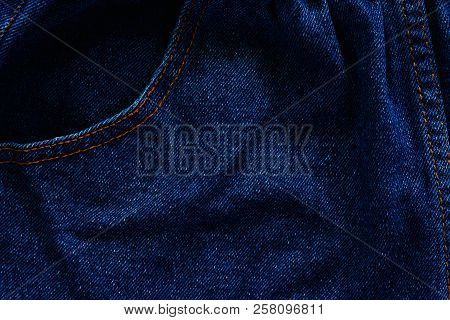 Blue Jean And Denim Textured, A Sturdy Cotton Twill Fabric For Clothing Concept