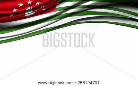 Grunge Colorful Flag Of Abkhazia, With Copyspace For Your Text Or Images