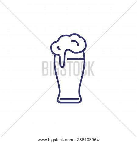 Beer Glass Line Icon. Alcohol, Pub, Bar. Restaurant Concept. Vector Illustration Can Be Used For Top