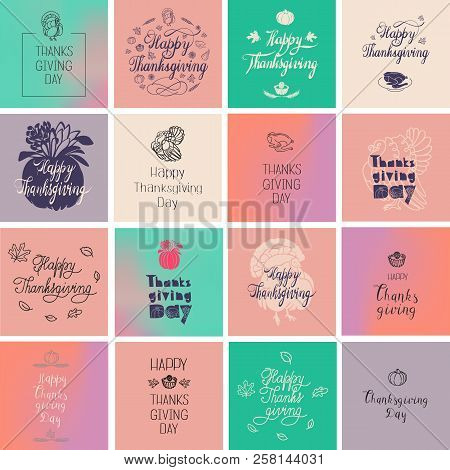 Erntedankfest Logo Set. Simple Set Of Erntedankfest Vector Logo For Web Design On White Background