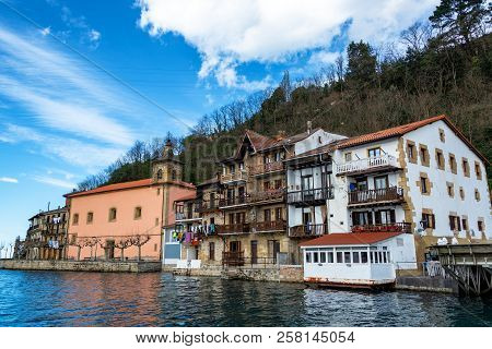 Beautiful Historic Architecture And Church In Pasai Donibane, Spain