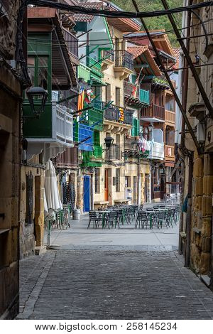 Outdoor Seating And Historic Buildings In Pasai Donibane, Spain