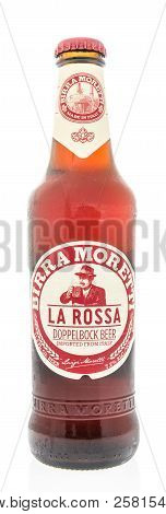 Winneconne, Wi - 9 September 2018: A Single Bottle Of Brirra Moretti Dopplebock Beer From Italy On A