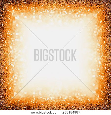 Abstract Dark Orange Black Glitter Sparkle Confetti Background For Happy Birthday Invite, Autumn Fal