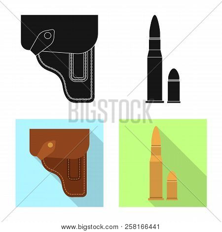 Vector Illustration Of Weapon And Gun Sign. Set Of Weapon And Army Stock Vector Illustration.