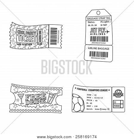 Vector Illustration Of Ticket And Admission Symbol. Collection Of Ticket And Event Stock Vector Illu